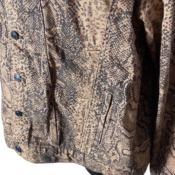 Free people snakeskin trucker jacket small button up western cowgirl rodeo - Picture 7 of 13